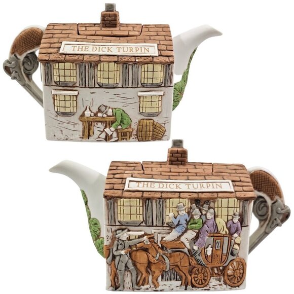 Christopher Wren THE DICK TURPIN Pub Teapot Staffordshire England Tableware - Picture 1 of 16